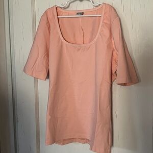 Blue Canoe organic cotton pink scoop neck top